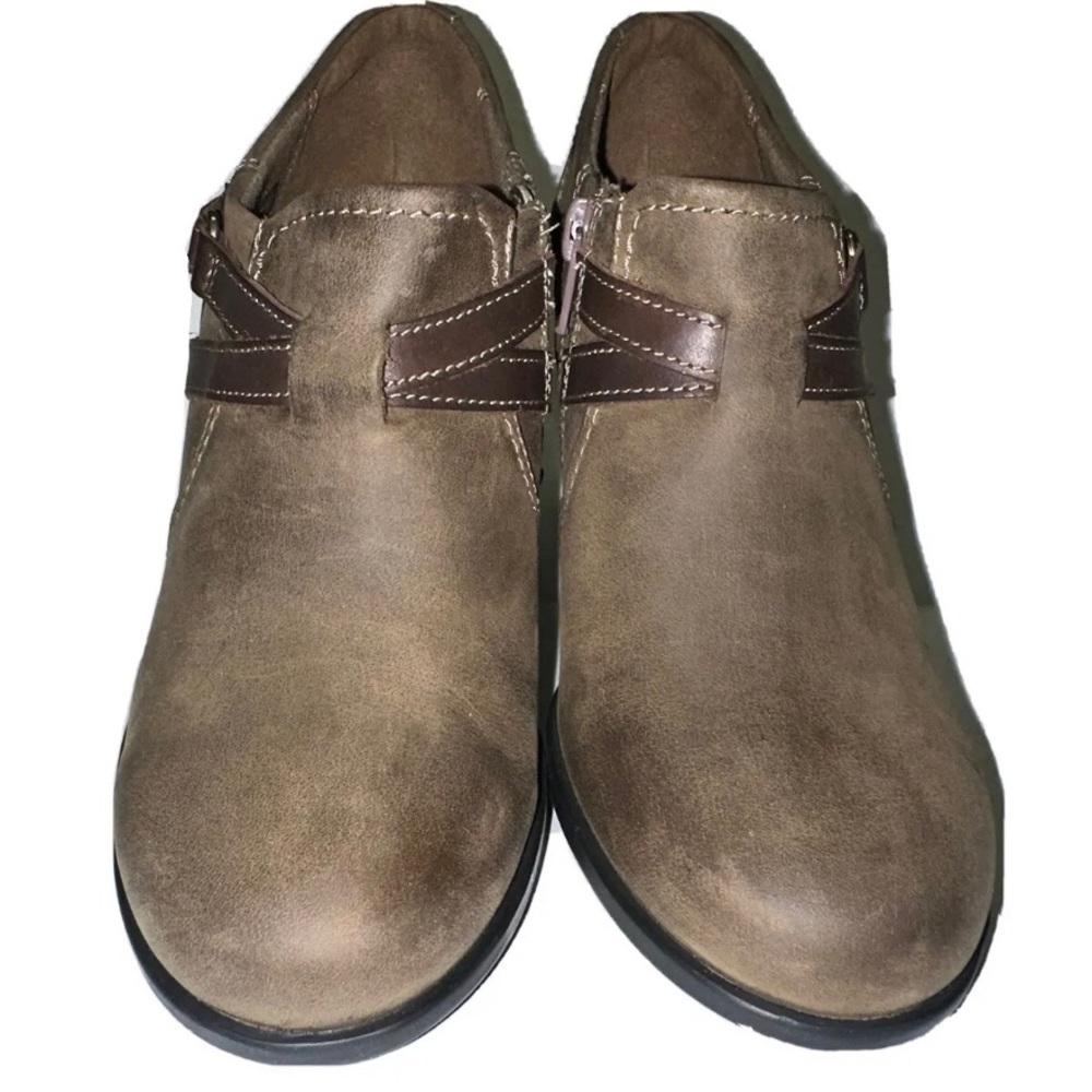 Clarks Diane Lela Womens Size 6.5 Taupe Leather Bootie Dark Ortholite Worn Once - Picture 3 of 12